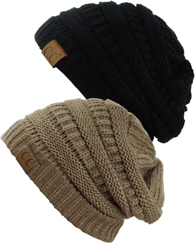 Vista 65 de Gorro a la moda de tejido suave abultado, cálido y elástico de C.C
