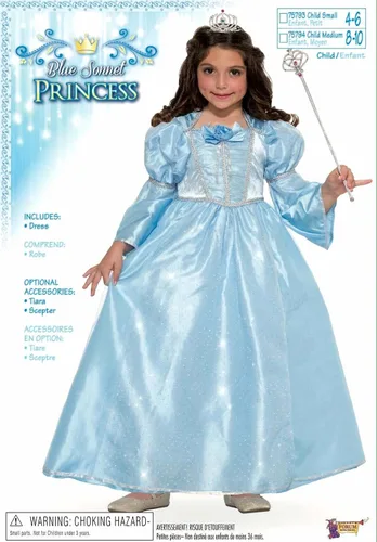 Vista 2 de Forum Novelties Disfraz de princesa Bella azul para niñas, azul, talla M