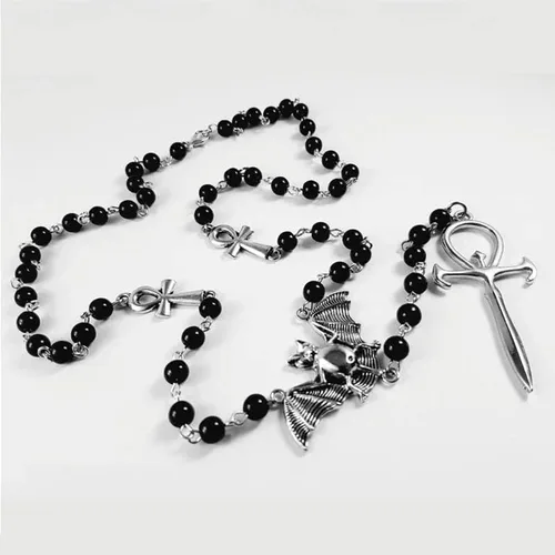 Vista 3 de Baphomet RosarioMisterio RosarioBaphomet RosarioBaphomet RosarioBaphomet CollarSatanás Goat Mendes Regalo Collar Altar