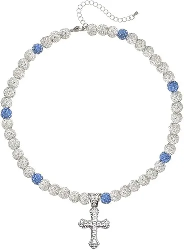 Vista 17 de Collar de béisbol – Collar de colección de hielo con cuentas de arcilla brillante con purpurina para hombres y niños, regalos geniales
