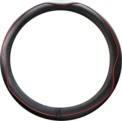 Vista 10 de Rueesh - Funda universal para volante (piel de microfibra, para 14.5-15 pulgadas) Funda antideslizante para volante de automóvil para mujeres
