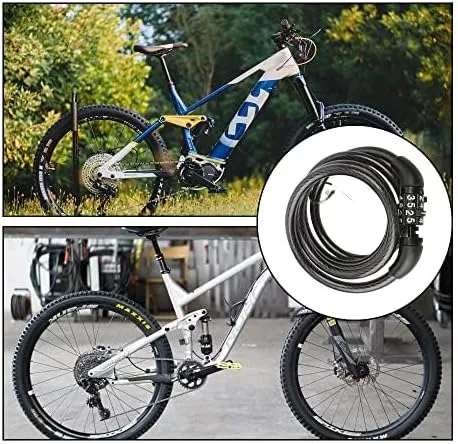 Vista 2 de Cerradura de combinación Cerradura de cadena de seguridad Cerradura de ciclismo desmontable para bicicleta y motocicleta y valla de puerta