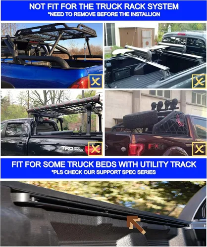 Vista 8 de Cubierta rígida de tres pliegues para caja de camioneta de 5.0 pies para Nissan Frontier Tonneau 2005-2026 Ajuste para riel utilitario de fábrica