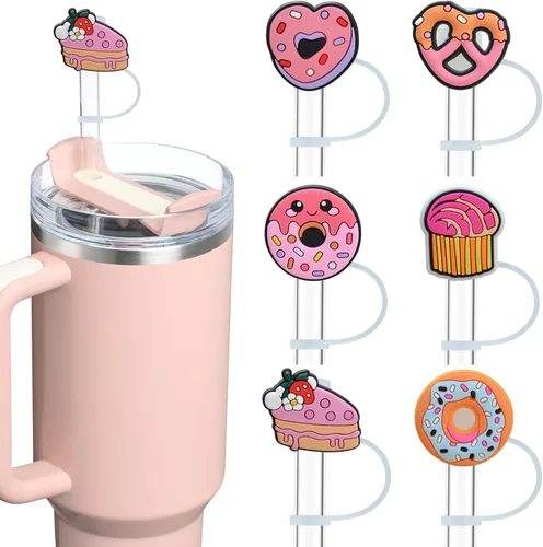 Vista 10 de Tapa superior de pajita de silicona de Navidad para vaso Stanley Cup de 30 y 40 oz, accesorios para termos, tapas de cubierta a prueba de polvo