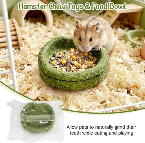 Vista 2 de Hamster Chew Toys for Teeth Guinea Pig Edible Food Bowl