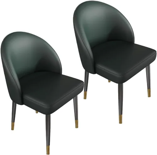 Vista 34 de YVYKFZD Juego de sillas de comedor, silla de comedor de cuero con respaldo curvo, sillas de cocina sin brazos, silla auxiliar tapizada cómoda