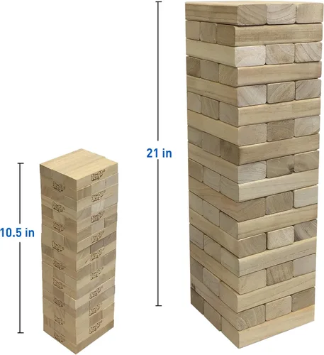 Vista 3 de easyGO grandes bloques de madera Stack & Tumble gigante Stacking & Tumble Tower Juego, Stacks a más de 4 pies de altura.