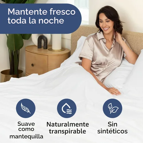 Vista 7 de Juego de sábanas de 4 piezas con bolsillos extra profundos de 400 hilos, 100% algodón, 4 piezas, transpirable y refrescante, juego de sábanas