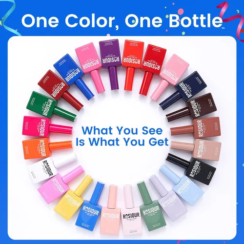 Vista 4 de Hema Tpo Free Gel Nail Polish Set - 24 Colores 18ml Juego de Esmalte de Uñas en Gel para Principiantes con 6 Piezas de Capa Base Mate y Brillante