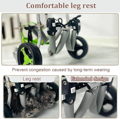 Vista 4 de Dog Wheelchair，for Back Legs Pet Light Weight Dog&Cat&Pets Wheelchair Cart Adjustable Dog Cart，for Injured,Hind Limb Weak Pet，with Leg Brace and Hip