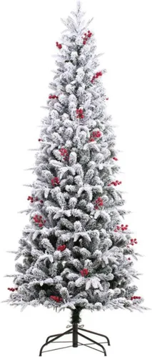 Vista 2 de Haute Decor Lexington - Árbol de Navidad delgado de abeto artificial flocado (7 pies)