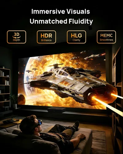 Vista 11 de WEMAX Nova Pro Proyector de Tiro Ultra Corto 4K, TV Láser ALPD de 150", Smart Google TV, 2100 Lúmenes ISO, Dolby Audio DTS-HD, Proyector UST