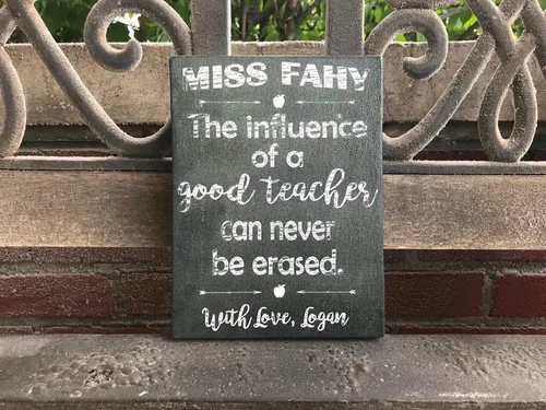 Vista 2 de Teacher Christmas Gift, Custom Chalkboard Style Canvas, Personalized For Free, Preschool, Kindergarten