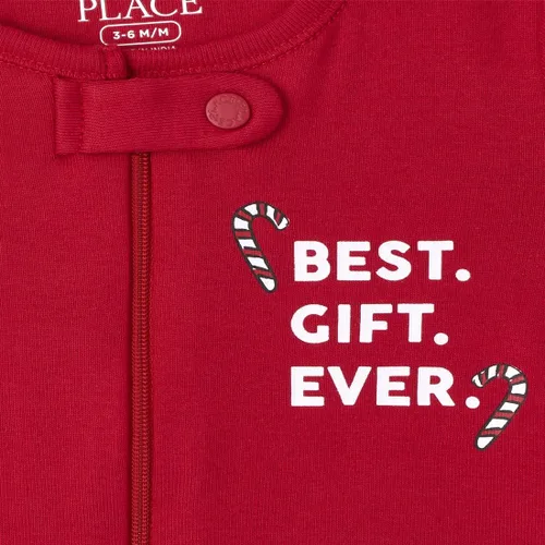 Vista 4 de The Children's Place Baby One Piece and Toddler Christmas Santa Footie Pajama Seasonal