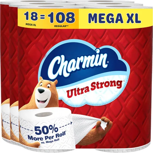 Vista 13 de Charmin Ultra Strong - Papel higiénico, Mega rollo, 18 rollos de 286 hojas por rollo