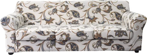 Vista 33 de KRFOONN Funda de sofá de 4 piezas con estampado para sofás de 3 cojines, funda elástica con 3 fundas de cojín separadas, protector de muebles