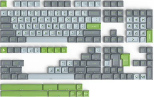 Vista 23 de Guffercty kred XDA Profile - Teclas negras minimalistas 75% Dye-sub PBT con teclas ISO para teclado mecánico MAC 60% 65% 75% 96% (muñeca negra)