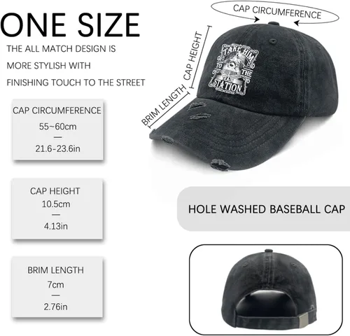 Vista 3 de Dad Hat Take him to The Train Station Dad Hat, Vintage Hats for Women