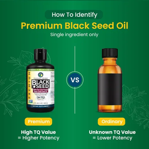 Vista 4 de Amazing Herbs Aceite de semilla negra de alta calidad, prensado en frío, ayuda a la salud digestiva, apoyo inmunológico, función cerebral, movilidad