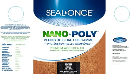 Vista 8 de Sellador Seal-Once Nano+Poly de madera penetrante con poliuretano, sellador impermeable de alta calidad, 1 galón, negro Sellador impermeable