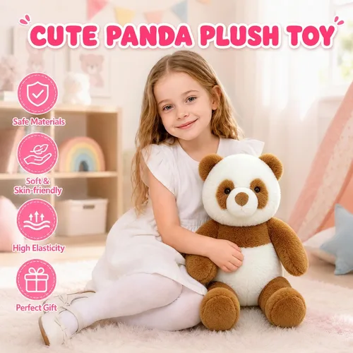 Vista 7 de FFxiong Juguete de peluche de panda de 18 pulgadas, lindo y suave, muñeca Kawaii de oso panda gigante, decoración de habitación, almohada de oso