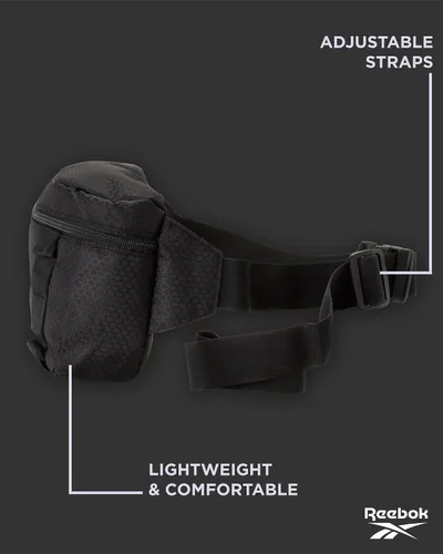 Vista 6 de Reebok Riñonera ligera del Senate - Bolso cruzado para gimnasio, correr, senderismo, festivales, deportes, Negro