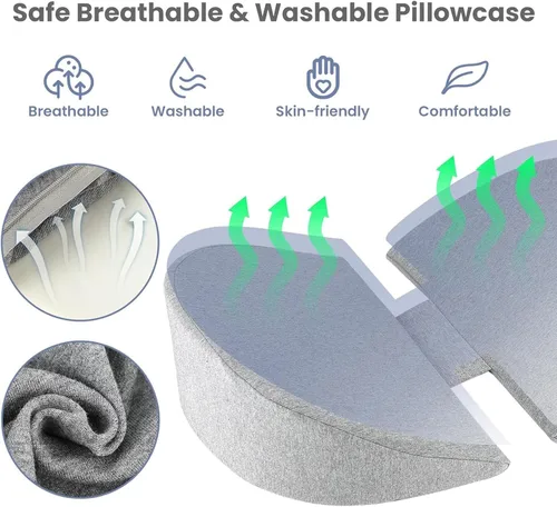 Vista 5 de Almohadas de embarazo para dormir, almohada de maternidad de espuma viscoelástica mejorada para mujeres embarazadas, almohada de cuña de embarazo