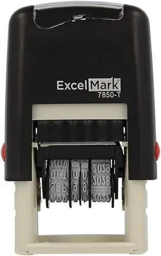 Vista 2 de ExcelMark Publicado - Sello de fecha de goma autoentintado - Tamaño compacto - Tinta negra De tinta negra