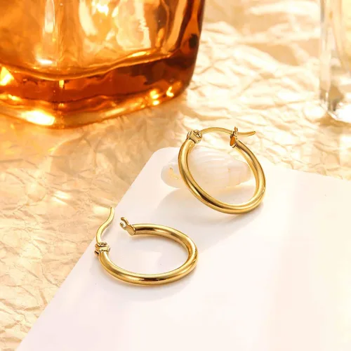 Vista 7 de Jstyle 3-4pares de aretes argollas de acero inoxidable, aro de 10mm-50mm para mujer