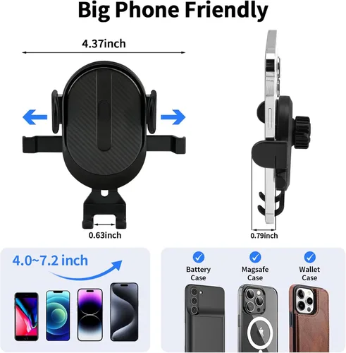 Vista 8 de Soporte de teléfono para automóvil [succión potente mejorada y brazo de abrazadera estable] - Soporte universal ajustable de 360°