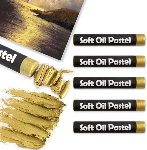Vista 3 de 12 piezas de pasteles suaves al óleo, colores vibrantes y cremosos, pasteles de tiza para artistas, juego de suministros de arte para profesionales