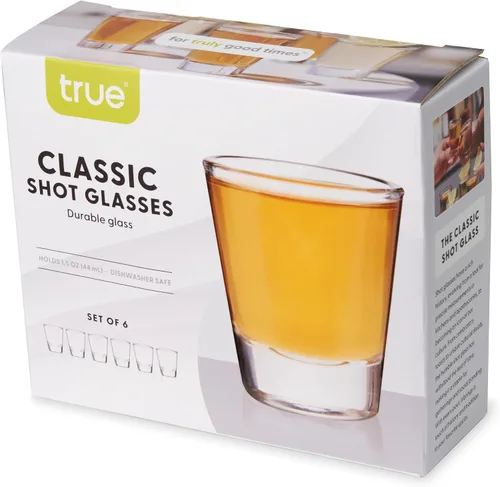 Vista 8 de Vaso de Chupito Clásico Verdadero, Vasos de Chupito Lisos Perfectos para Tequila y Whisky, Vaso de Medida Reutilizable, Juego de 6, 1.5 oz