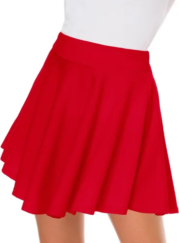 Vista 4 de Afibi - Falda estilo skater corta, acampanada y plisada con estilo informal y cintura elástica