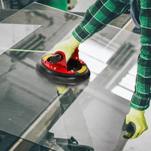 Vista 5 de ZAVOOS Paquete de 2 ventosas de vidrio, elevador de vidrio al vacío resistente de 8 pulgadas con mango de metal para levantar vidrio grande
