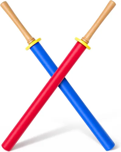 Vista 11 de JellyArch 2 piezas 85 cm de espadas de espuma para práctica, espada acolchada de entrenamiento, palos de kendo, bokken para adultos, artes Negro
