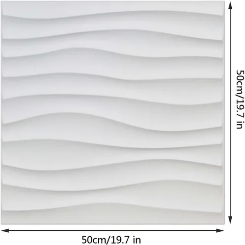 Vista 2 de HAILM Panel de pared texturizado ondulado 3D de PVC para decoración de interiores, papel tapiz 3D para sala de estar residencial y comercial