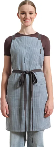 Vista 2 de MEEMA Cooking Aprons for Women with Pockets Comfortable One Size Fits All Upcycled Adjustable Cross Back Aprons for Men