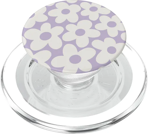 Vista 8 de PopSockets PopGrip para mujer, diseño de flores estéticas, diseño floral, retro, con margaritas