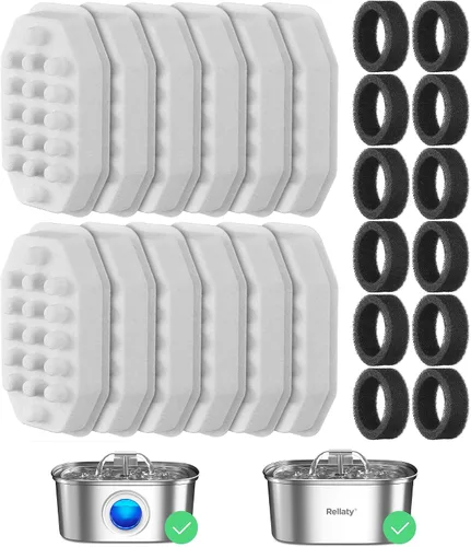 Vista 9 de Fuente de agua para gatos de acero inoxidable: fuente para gatos de 108 oz/3.2L para beber con filtro - Fuentes de agua para mascotas para gatos