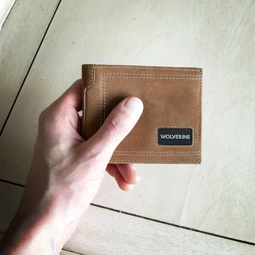 Vista 17 de WOLVERINE Billetera plegable de lona/cuero para hombre
