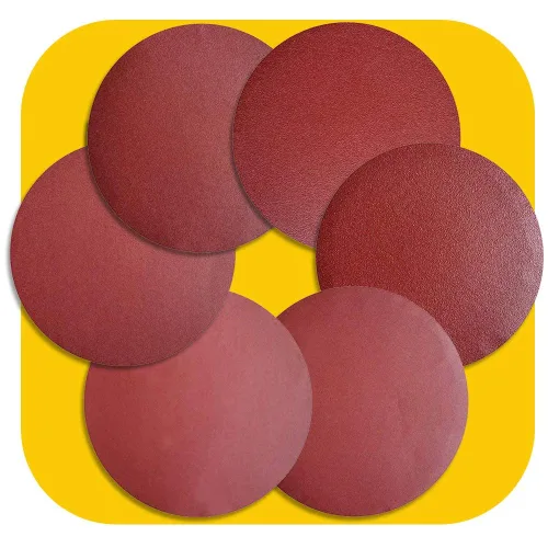 Vista 7 de 60 PCS discos de lijado de óxido de aluminio PSA de 5 pulgadas sin agujero, autoadhesivo (10 de cada uno de 60 100 150 180 240 400 grano) marrón