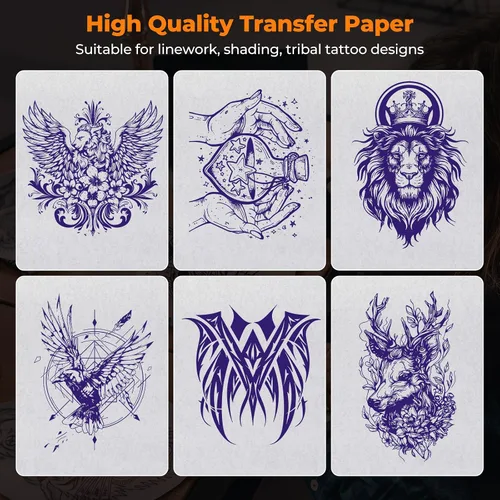 Vista 4 de MUNBYN ITP871 Papel de transferencia de tatuajes 50 hojas A4 Papel