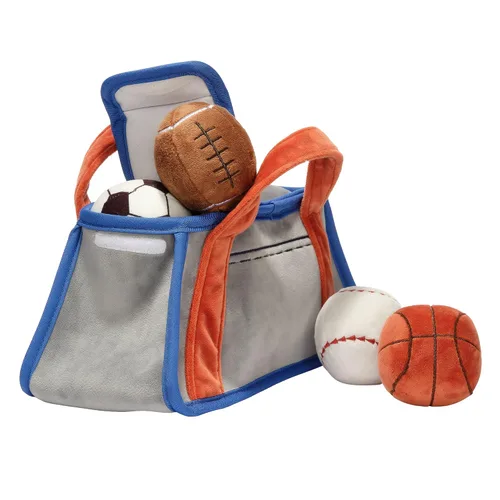 Vista 4 de Lambs & Ivy Baby Sports - Juego de juguetes de peluche interactivos - Fútbol/Baloncesto/Béisbol