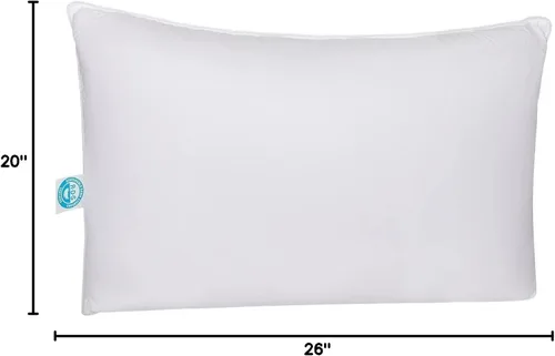 Vista 8 de East Coast Bedding Almohada de cama de plumón y plumas, tamaño estándar, soporte mediano, relleno de plumas 10/90, 100% algodón, 1 paquete