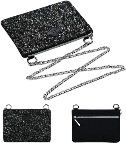 Vista 5 de Bolso de mano con bandolera GM LIKKIE para mujer, bolso de noche con purpurina, bolso de mano de lentejuelas para bodas y fiestas Glitter, Sequin