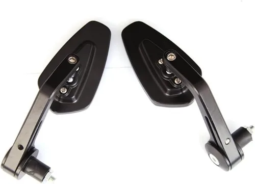 Vista 2 de Side Mirrors Universal Motorcycle Aluminum Rear View Black Grip Bar End Side Mirrors 1 Pair 7/8 Inch 22mm Motorcycle Rearview Mirrors