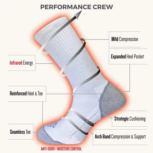 Vista 5 de Calcetines tripulantes para hombre con hilo infrarrojo, talla LXL