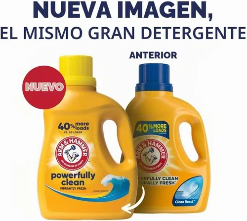 Vista 5 de Arm & Hammer, Detergente líquido Clean Burst, 50 onzas líquidas