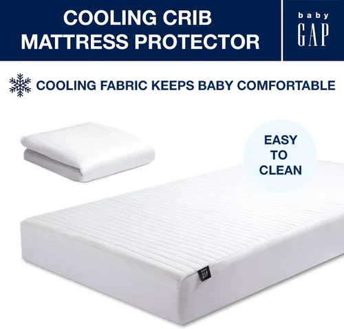 Vista 3 de Delta Children - BabyGap Protector de colchón de cuna para bebés y niños pequeños - Protector de colchón de bebé impermeable, refrescante, suave