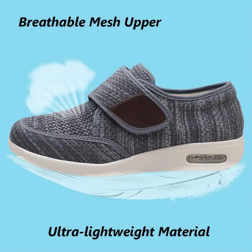 Vista 3 de W&LESVAGO Zapatos anchos ajustables para hombre con edema diabético con plantilla de espuma viscoelástica, amortiguación de aire, zapatos ligeros